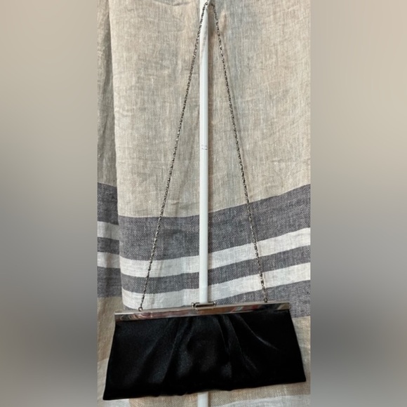 Jessica McClintock Handbags - Jessica McClintock Vintage Black Satin Silver Crossbody & Wristlet